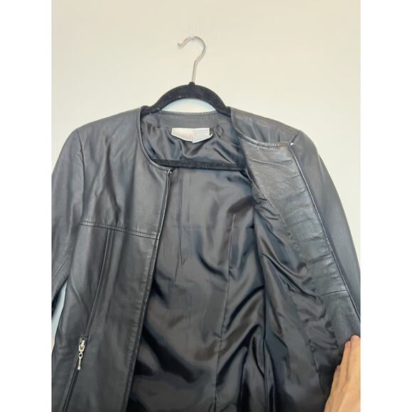 Vintage Newport News womens leather zip up jacket biker moto y2k 90s SM - Picture 4 of 8